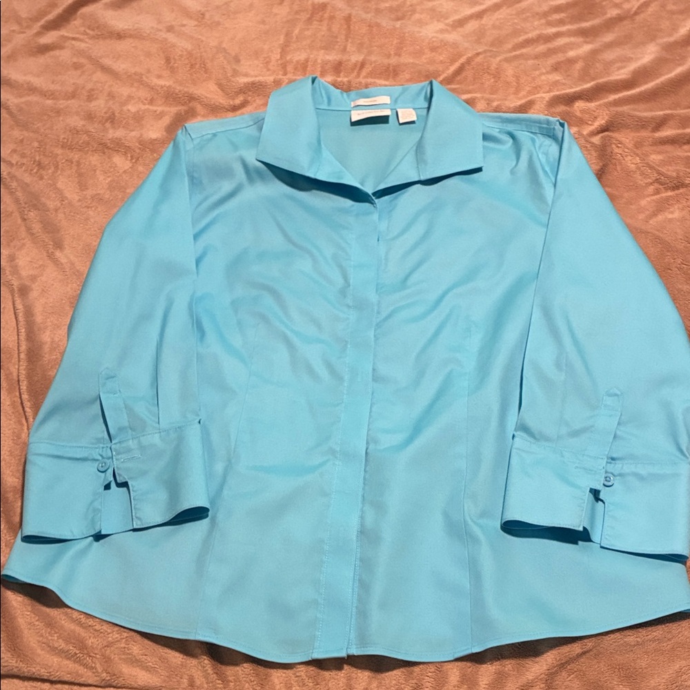 Chico's Women’s Light Blue Button Down Blouse